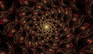 Preview wallpaper fractal, spiral, funnel, abstraction, brown