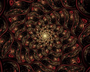 Preview wallpaper fractal, spiral, funnel, abstraction, brown