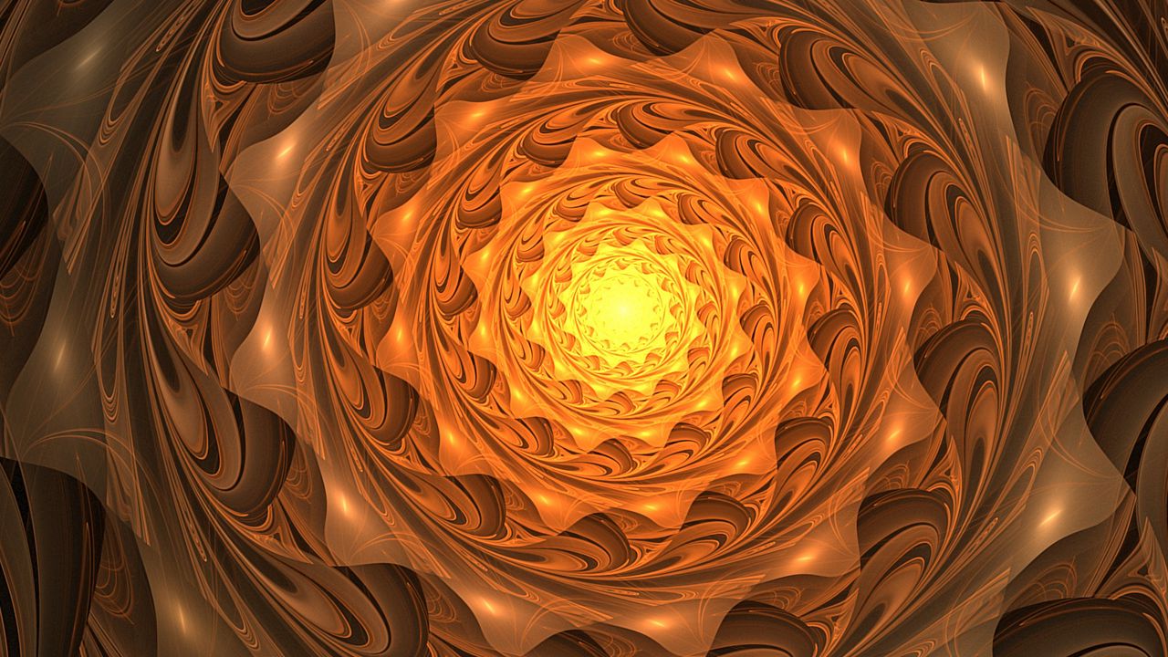 Wallpaper fractal, spiral, glow, twisted, abstraction