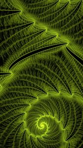 Preview wallpaper fractal, spiral, glow, abstraction, green