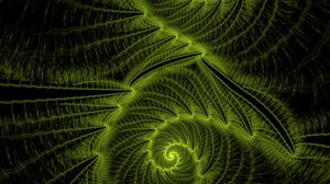 Preview wallpaper fractal, spiral, glow, abstraction, green