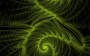 Preview wallpaper fractal, spiral, glow, abstraction, green