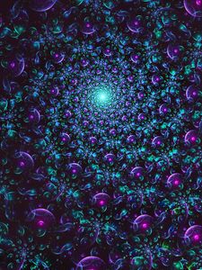 Preview wallpaper fractal, spiral, glow, abstraction, blue, purple