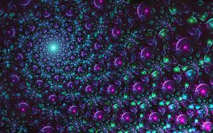 Preview wallpaper fractal, spiral, glow, abstraction, blue, purple