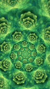 Preview wallpaper fractal, spiral, green, abstraction