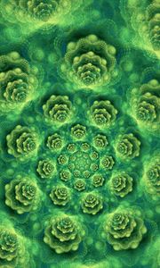 Preview wallpaper fractal, spiral, green, abstraction