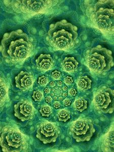 Preview wallpaper fractal, spiral, green, abstraction