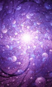 Preview wallpaper fractal, spiral, lines, dots, glow, purple