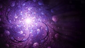 Preview wallpaper fractal, spiral, lines, dots, glow, purple