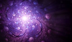 Preview wallpaper fractal, spiral, lines, dots, glow, purple