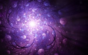 Preview wallpaper fractal, spiral, lines, dots, glow, purple