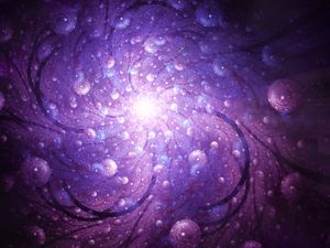 Preview wallpaper fractal, spiral, lines, dots, glow, purple