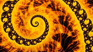 Preview wallpaper fractal, spiral, pattern, abstraction, yellow