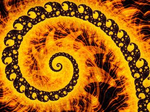 Preview wallpaper fractal, spiral, pattern, abstraction, yellow