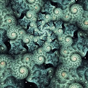 Preview wallpaper fractal, spiral, pattern, green, abstraction