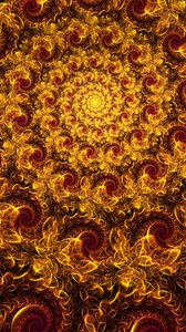 Preview wallpaper fractal, spiral, pattern, abstraction, yellow, red