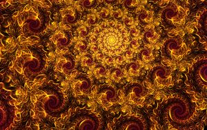 Preview wallpaper fractal, spiral, pattern, abstraction, yellow, red