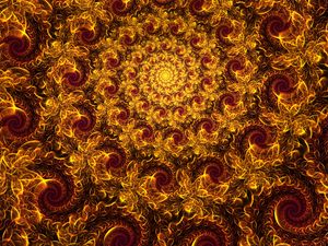 Preview wallpaper fractal, spiral, pattern, abstraction, yellow, red