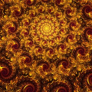 Preview wallpaper fractal, spiral, pattern, abstraction, yellow, red