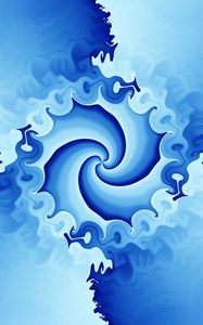 Preview wallpaper fractal, spiral, swirl, pattern, blue