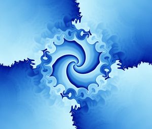 Preview wallpaper fractal, spiral, swirl, pattern, blue