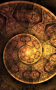 Preview wallpaper fractal, spiral, swirling, abstraction, brown