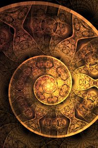 Preview wallpaper fractal, spiral, swirling, abstraction, brown