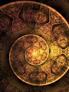 Preview wallpaper fractal, spiral, swirling, abstraction, brown