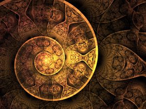 Preview wallpaper fractal, spiral, swirling, abstraction, brown