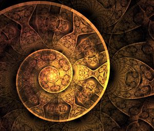 Preview wallpaper fractal, spiral, swirling, abstraction, brown