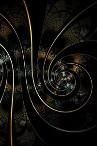 Preview wallpaper fractal, spiral, twisted, dark, abstraction