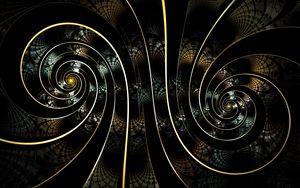 Preview wallpaper fractal, spiral, twisted, dark, abstraction