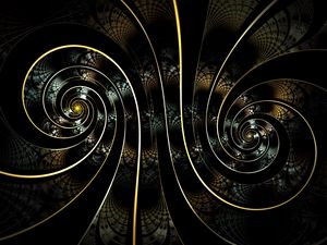 Preview wallpaper fractal, spiral, twisted, dark, abstraction