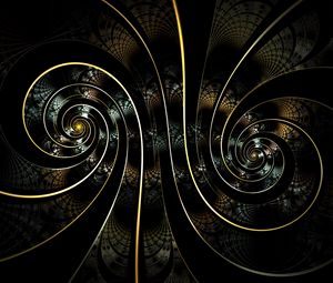 Preview wallpaper fractal, spiral, twisted, dark, abstraction