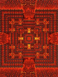 Preview wallpaper fractal, squares, pattern, abstraction, red