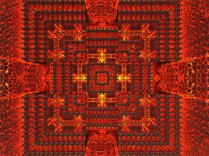 Preview wallpaper fractal, squares, pattern, abstraction, red