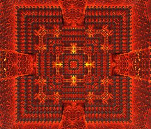 Preview wallpaper fractal, squares, pattern, abstraction, red