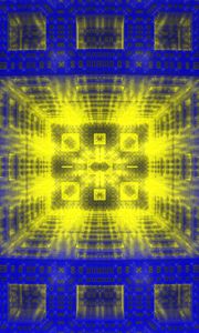 Preview wallpaper fractal, squares, shapes, glow, blue, yellow, abstraction