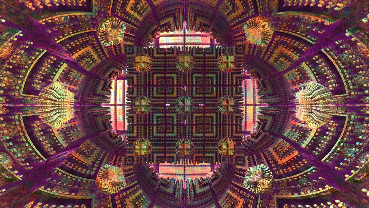 Wallpaper fractal, squares, shapes, abstraction