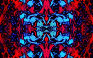 Preview wallpaper fractal, stains, abstraction, red, blue