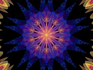 Preview wallpaper fractal, star, abstraction, bright