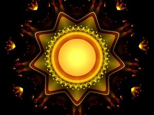 Preview wallpaper fractal, star, bright, glow, abstraction