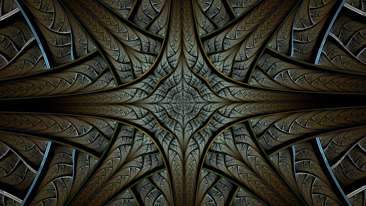 Wallpaper fractal, structure, interlaced, abstraction, brown