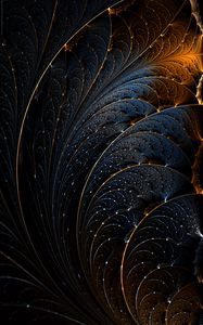 Preview wallpaper fractal, structure, shine, dark, blue, golden