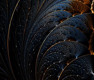 Preview wallpaper fractal, structure, shine, dark, blue, golden