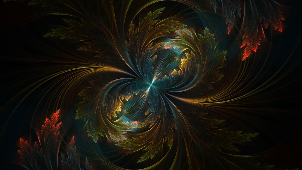 Wallpaper fractal, swirling, colorful, branches, abstraction