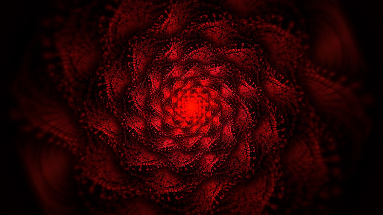 Wallpaper fractal, swirling, red, glow, abstraction