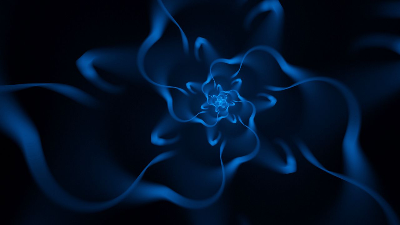 Wallpaper fractal, swirling, wavy, blue