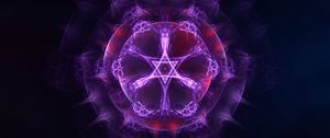 Preview wallpaper fractal, symbol, abstraction, purple, glow