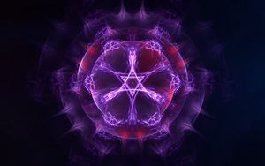Preview wallpaper fractal, symbol, abstraction, purple, glow